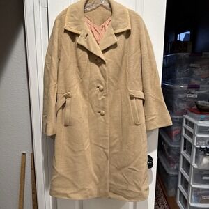 Ladies 100% Camel Hair 400 Coat Vintage Country Tweeds Size Tag Gone. I Think XL